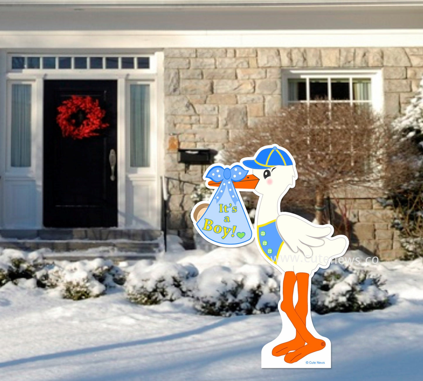 It's a Boy Stork Yard Sign, Stork Sign, Baby Announcement Sign, Lawn Stork, Newborn Boy Decoration, Welcome Home Birth Arrival, 4 ft Tall