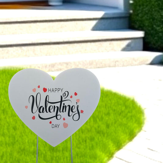 Heart Valentine's Day Yard Art Sign with Metal Stakes