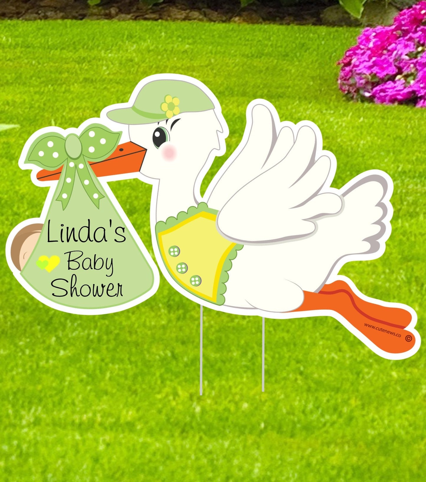 Stork Yard Sign: Baby Shower Lawn Decor - Gender Reveal