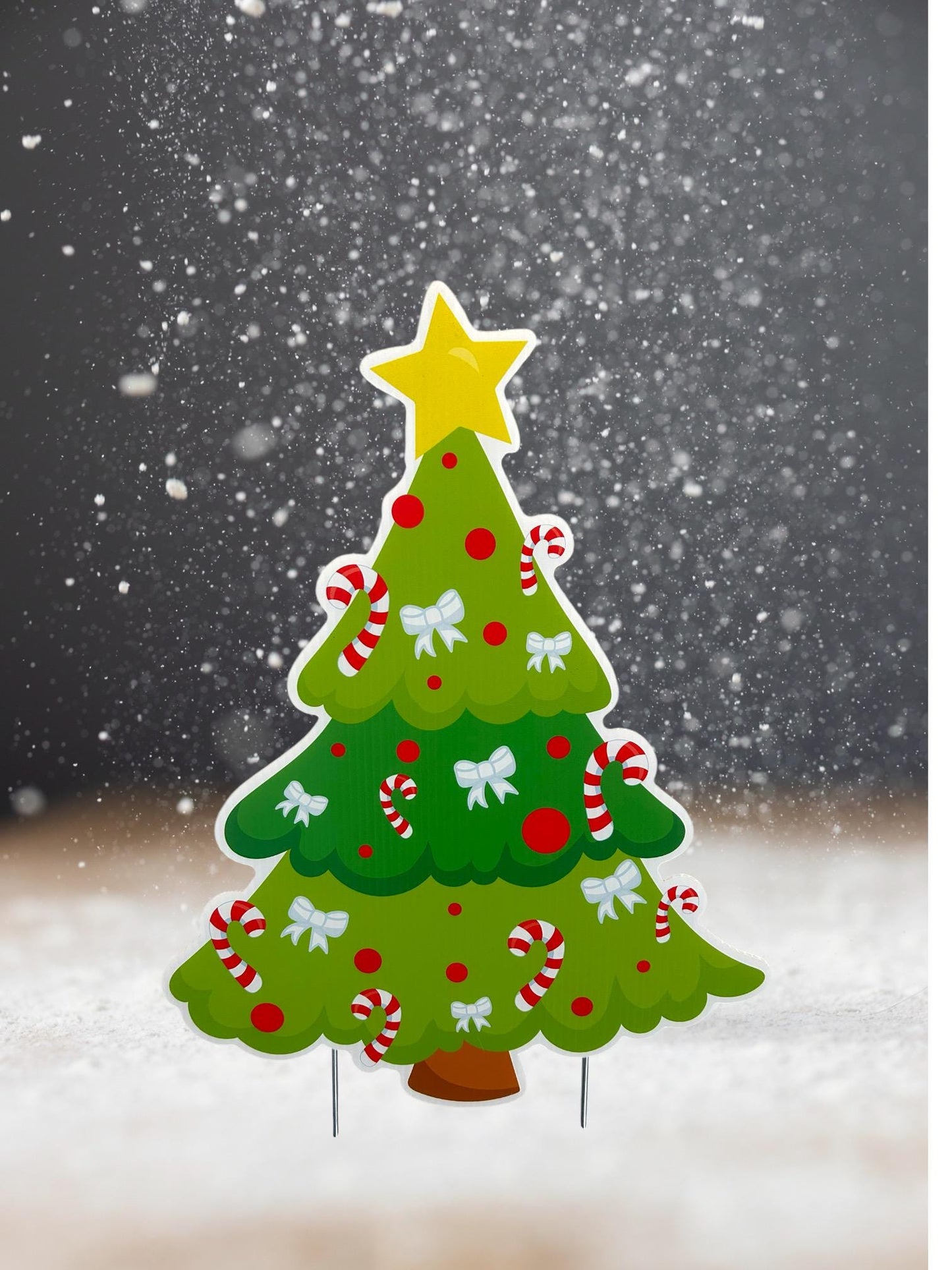 Christmas Tree Yard Sign: Outdoor Holiday Lawn Decor