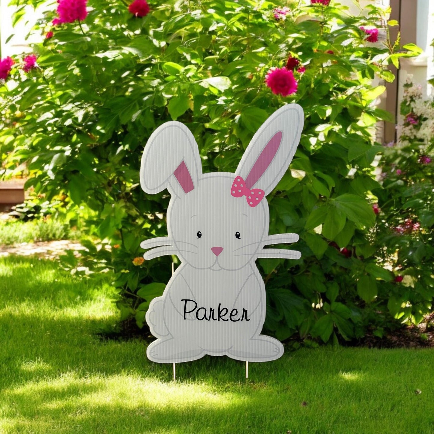 Personalized Easter Bunny Yard Sign Set: Holiday Lawn Decoration- Custom Gift