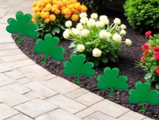 Shamrock Yard Art: St. Patrick's Day Outdoor Decorations, Set of 12