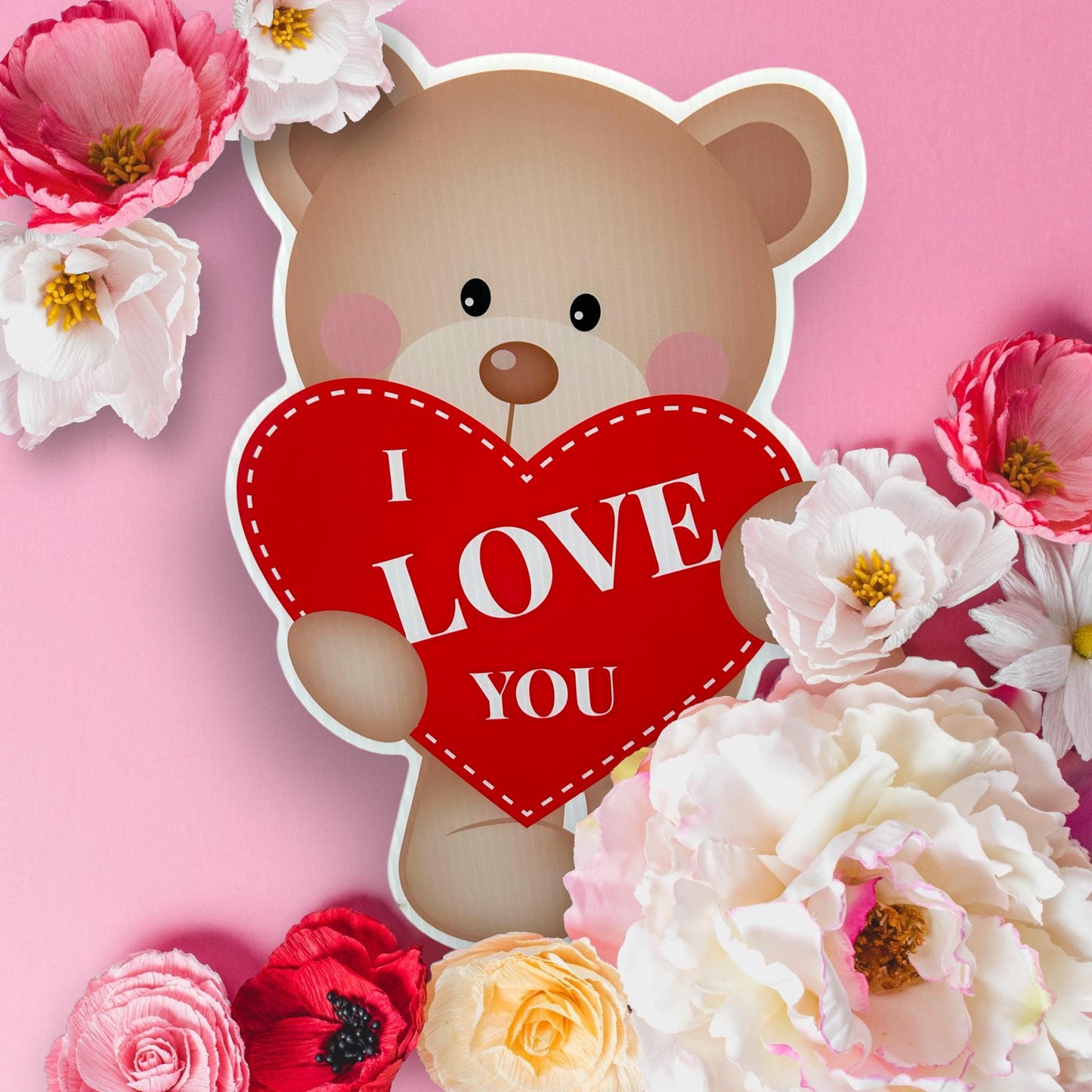 Valentine's Day Teddy Bear Yard Sign: Outdoor Party Decor