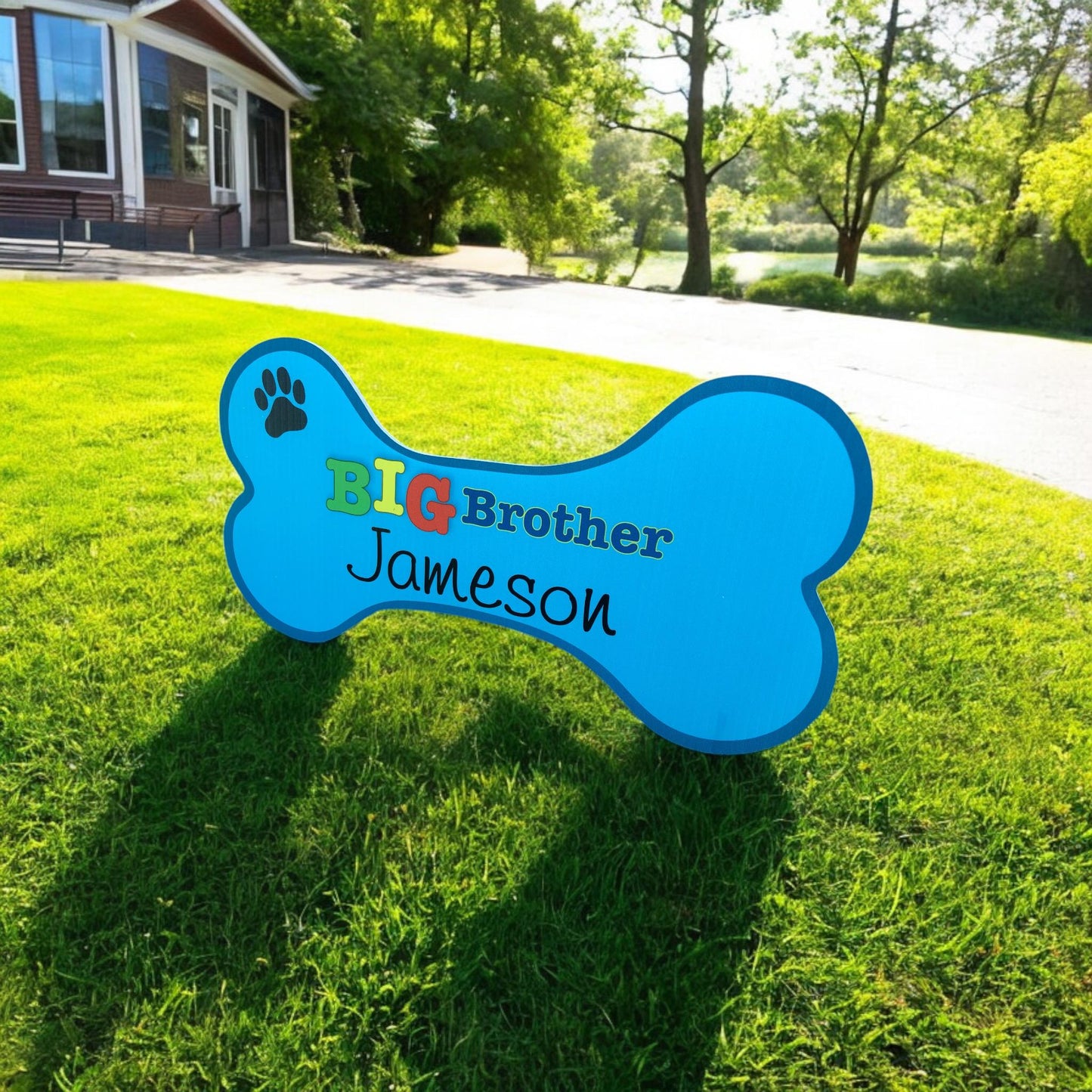 I’m a Big Sister or Brother Sign – Sibling Gift for Baby Arrival – Welcome Home Baby Announcement – Dog Big Brother / Sister Yard Card