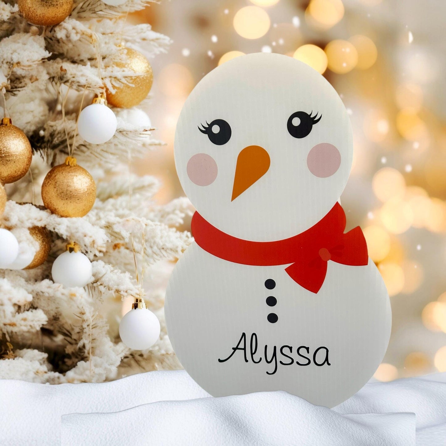 Personalized Snowman Christmas Yard Signs: Holiday Outdoor Lawn Decor