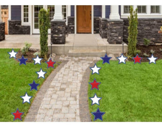 Patriotic Star Yard Signs: Red, White & Blue 4th of July Decor