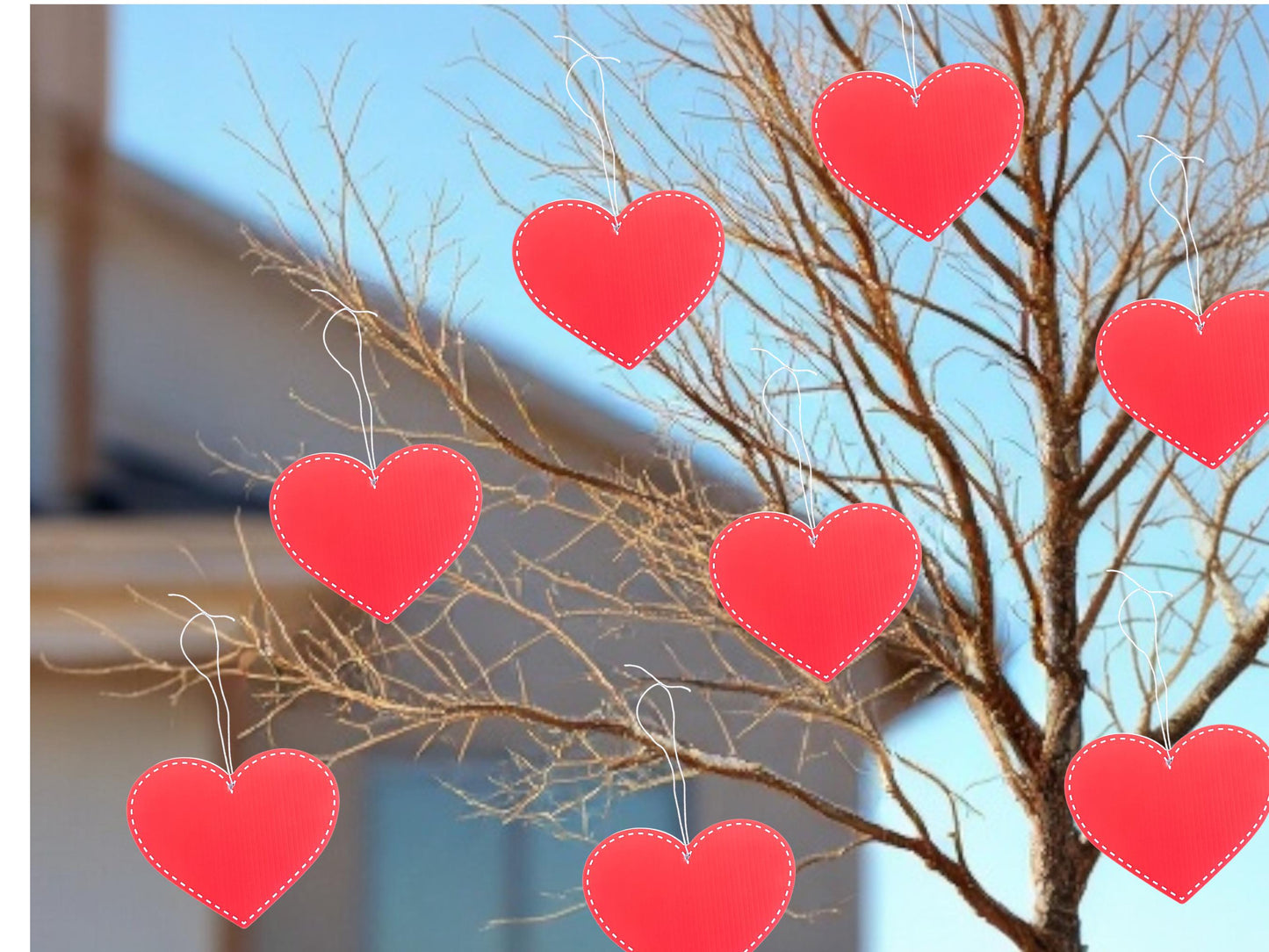 Red Heart Banner: Valentine's Day Outdoor Party Decorations - Set of 6