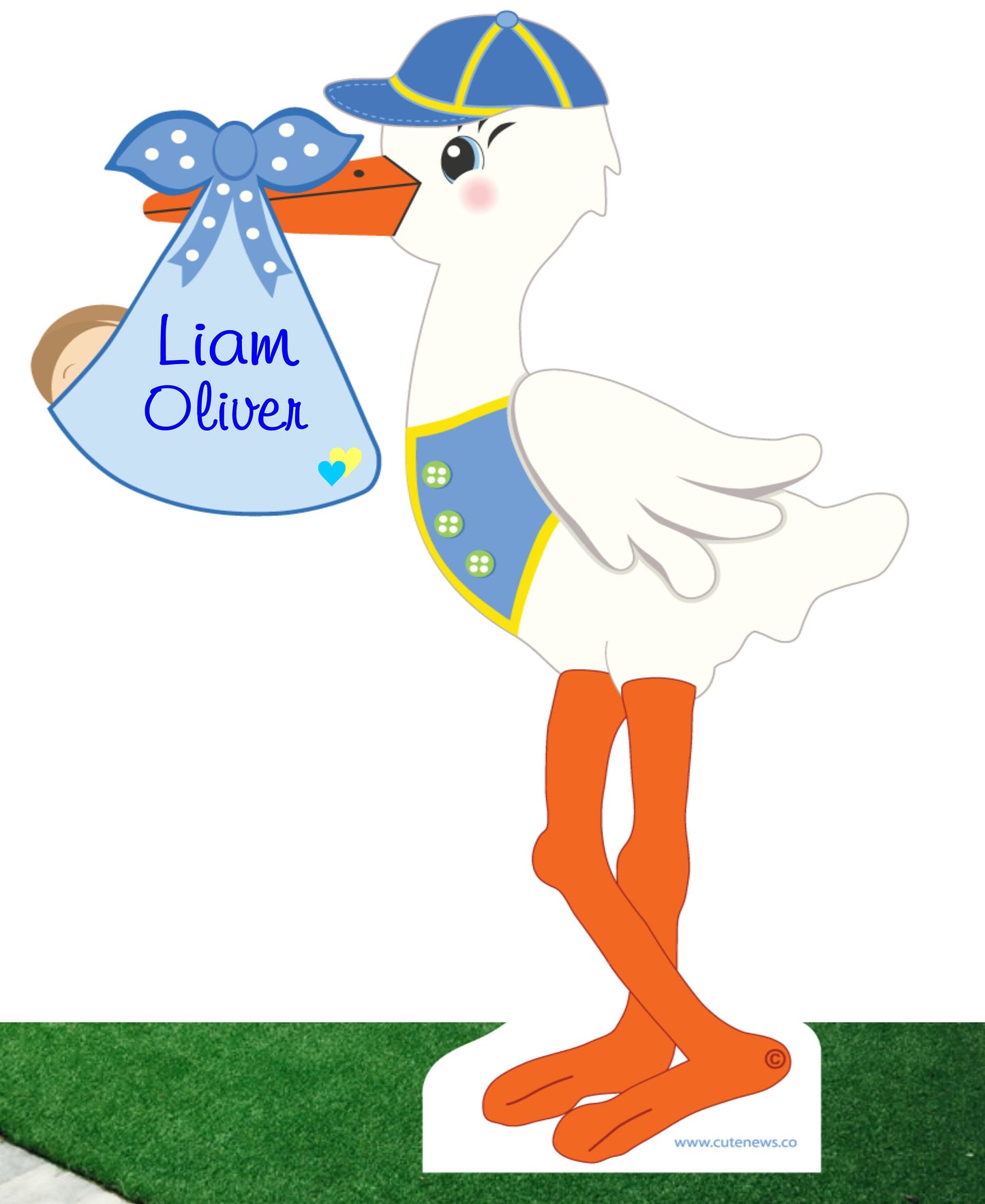 Personalized Stork Yard Sign: Baby Birth Announcement, Welcome Home Outdoor Decor - 4 ft Tall