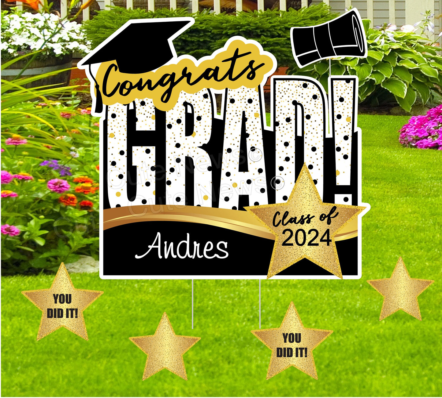 Personalized Graduation Yard Sign: Class of 2025 Party Decoration