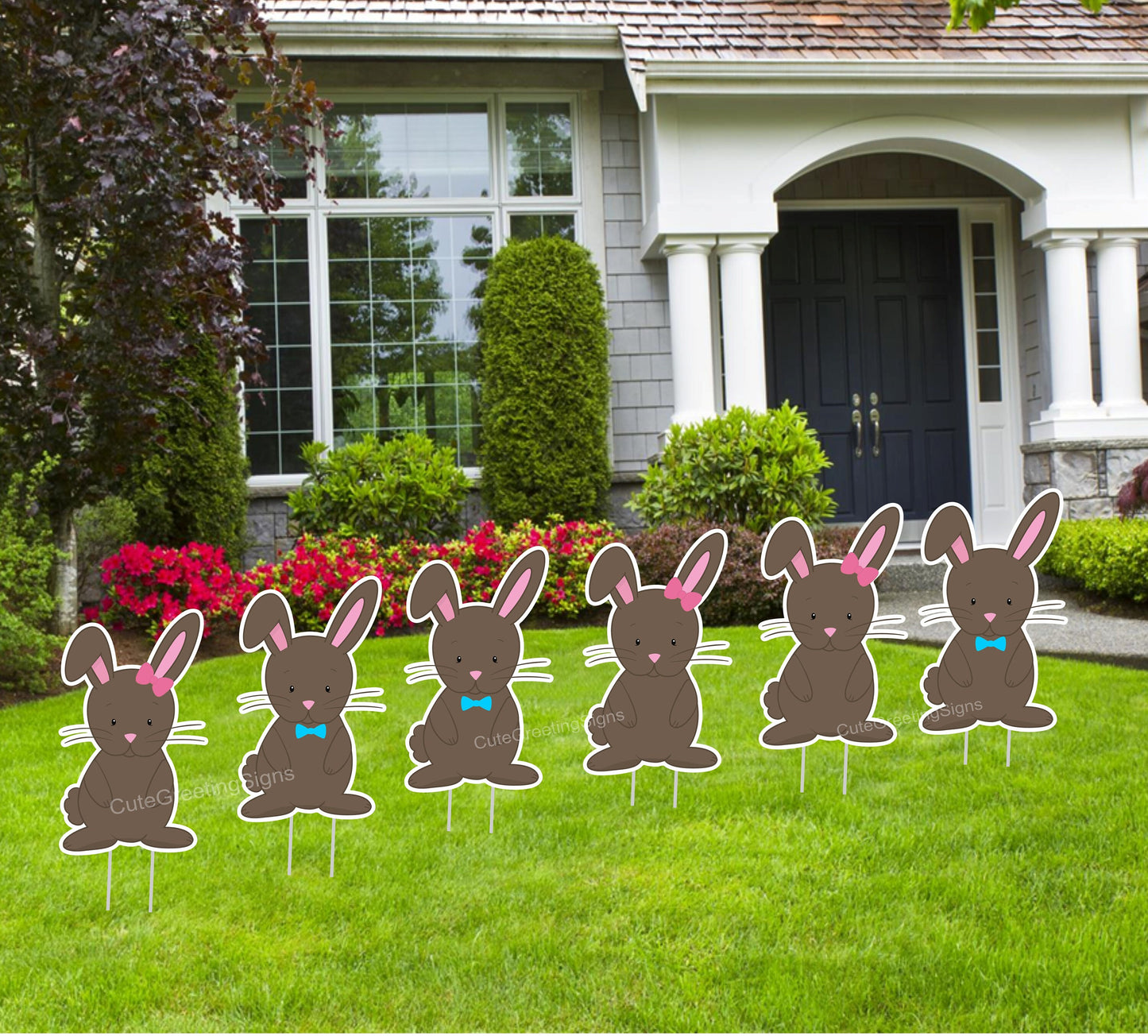 Personalized Easter Bunny Yard Sign: Happy Spring Decor, Easter Gift