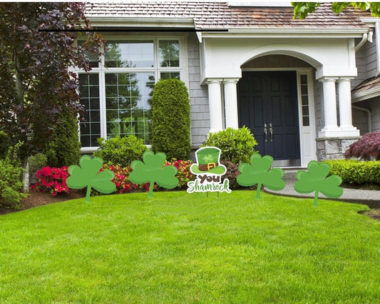 St. Patrick's Day Yard Decor: Shamrock & Clover Outdoor Lawn Signs