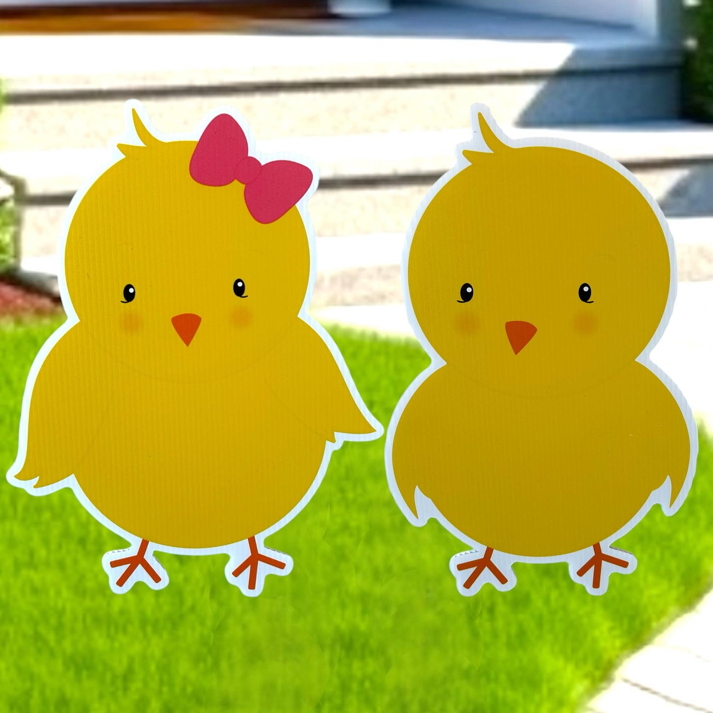 Easter Baby Chicks Yard Signs: Spring Garden Lawn Decor