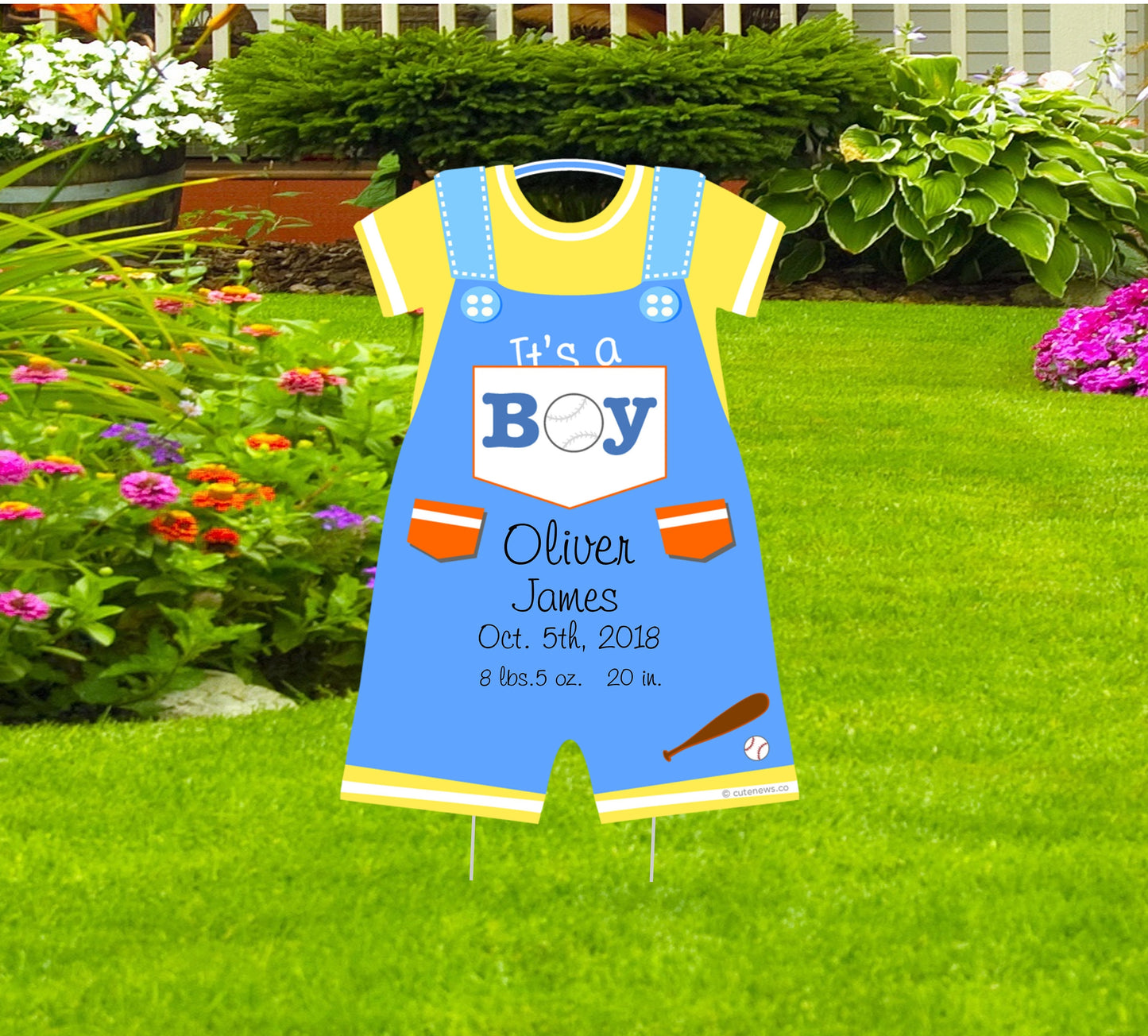 Custom It's a Boy Yard Sign: Newborn Announcement, Baby Shower Decor