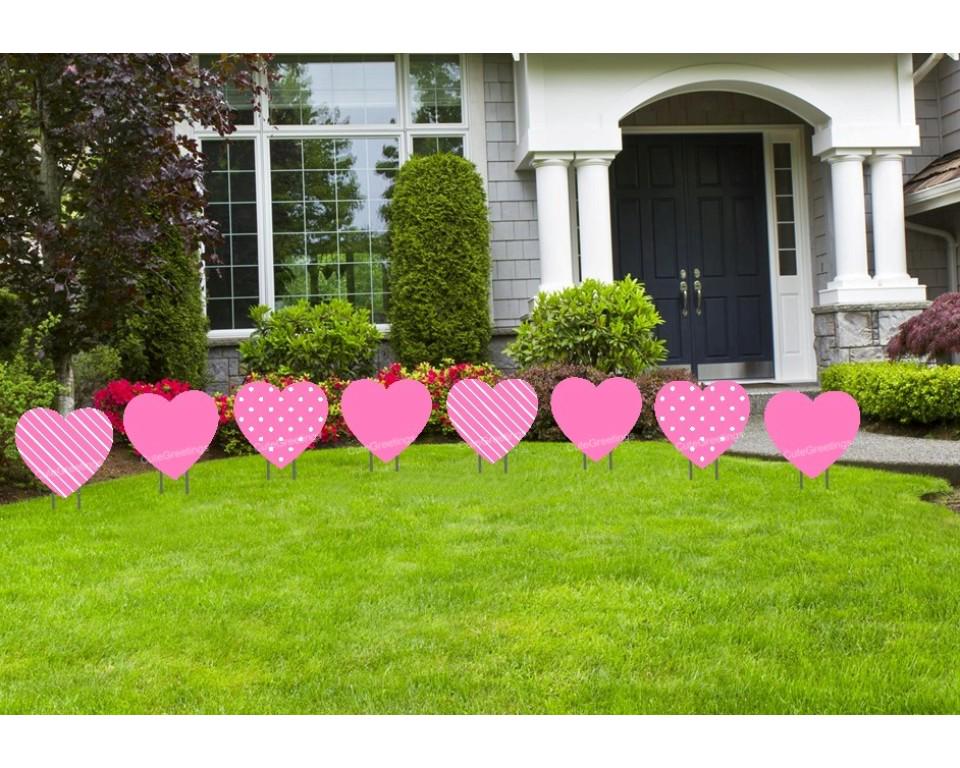Red Heart Valentine's Yard Signs: Outdoor Lawn Decor