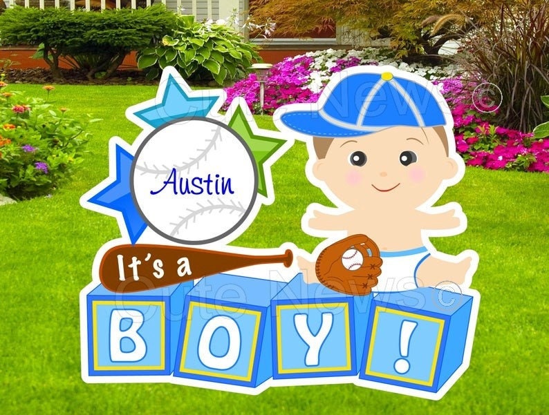 Baseball Baby Yard Sign: Custom Newborn Birth Announcement