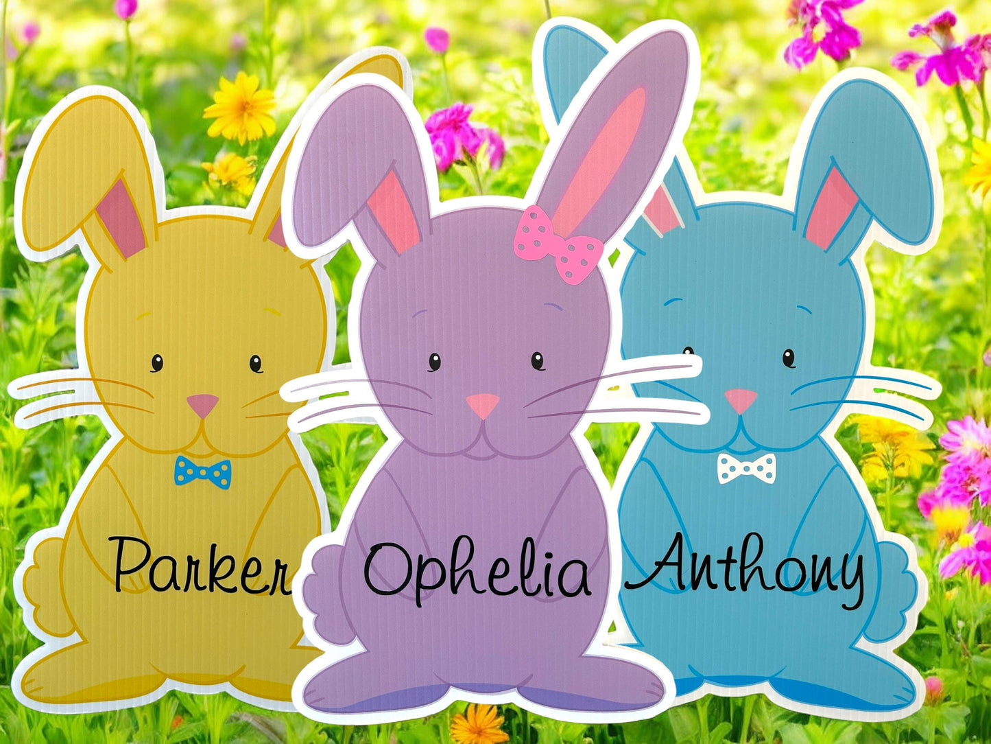 Personalized Easter Bunny Yard Sign: Spring Lawn Decor