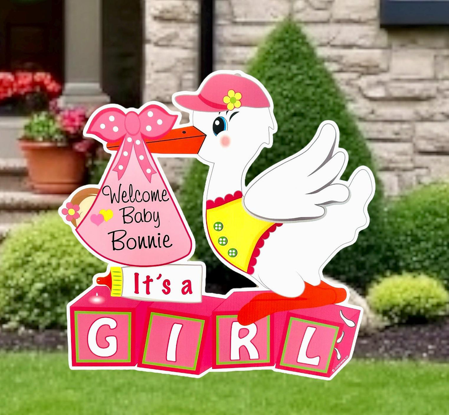 Welcome Home Baby Stork Decoration Its a Boy Yard Sign Newborn Arrival Its a Girl Baby Announcement Boy Personalized Baby Stork Garden Decor