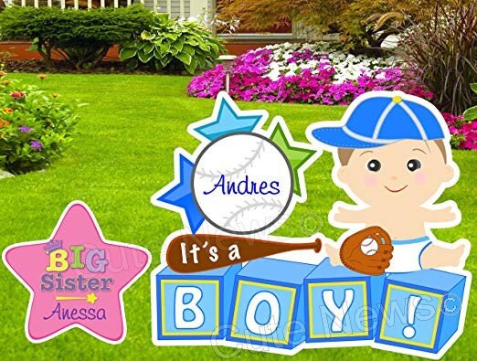 Baseball Baby Announcement Sign: Custom Newborn Welcome Home Decoration