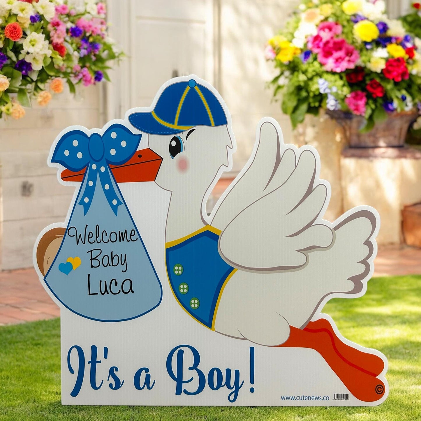 Its a Boy, Girl Stork Yard Sign, Welcome Home Baby, Newborn Lawn Decoration, Outdoor Birth Arrival Announcement, Big Brother, Sister Gift