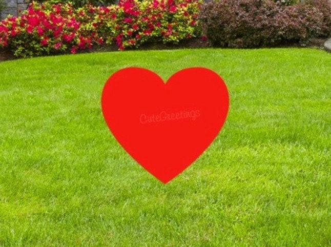 Red Heart Yard Sign: Valentine's Day Lawn Decor with Metal Stakes - Outdoor Decorations