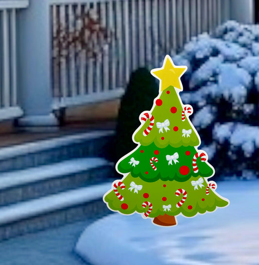 Christmas Tree Yard Sign: Outdoor Holiday Lawn Decor