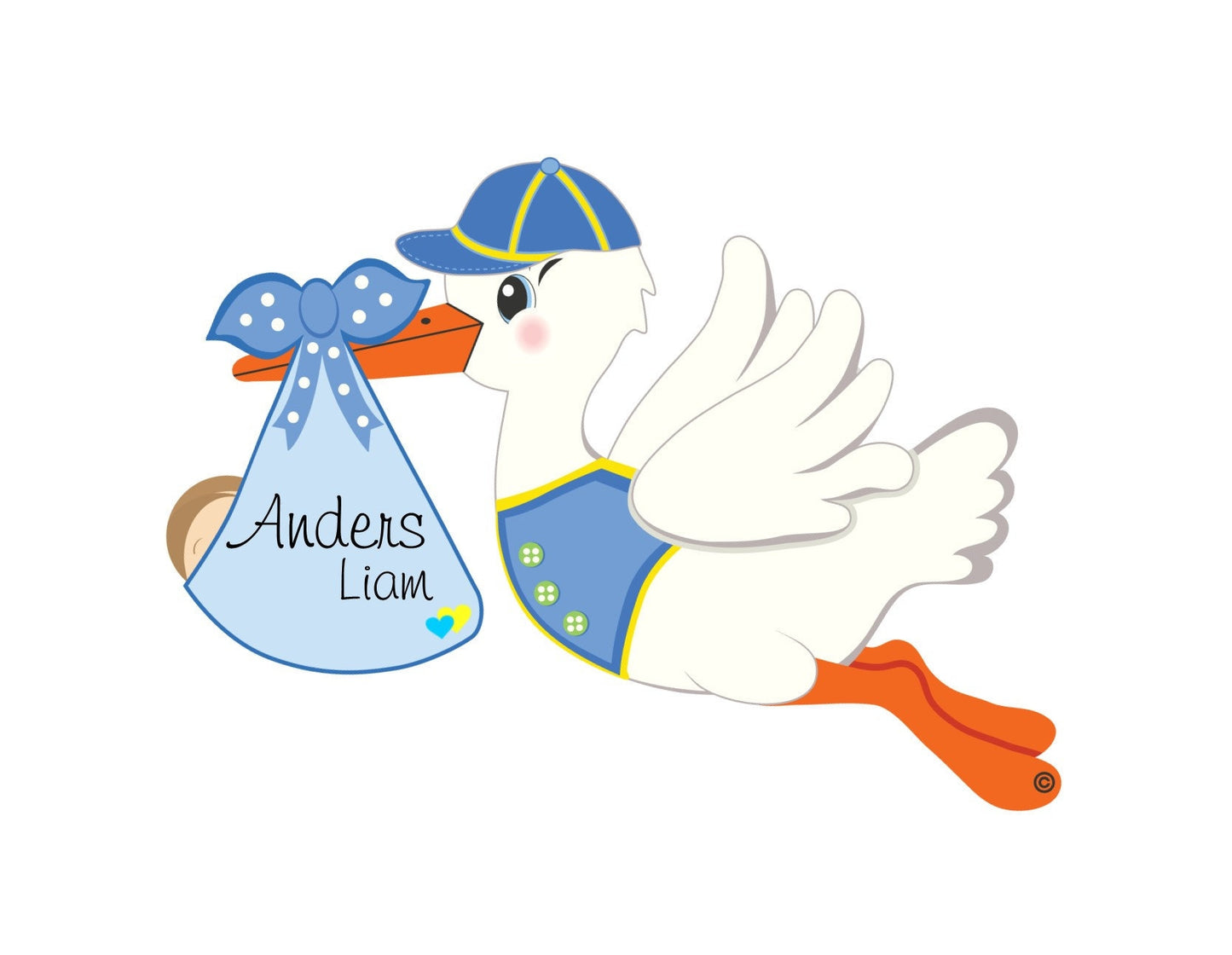 Stork Baby Announcement Sign: Welcome Home Decor (24” x 17.5)