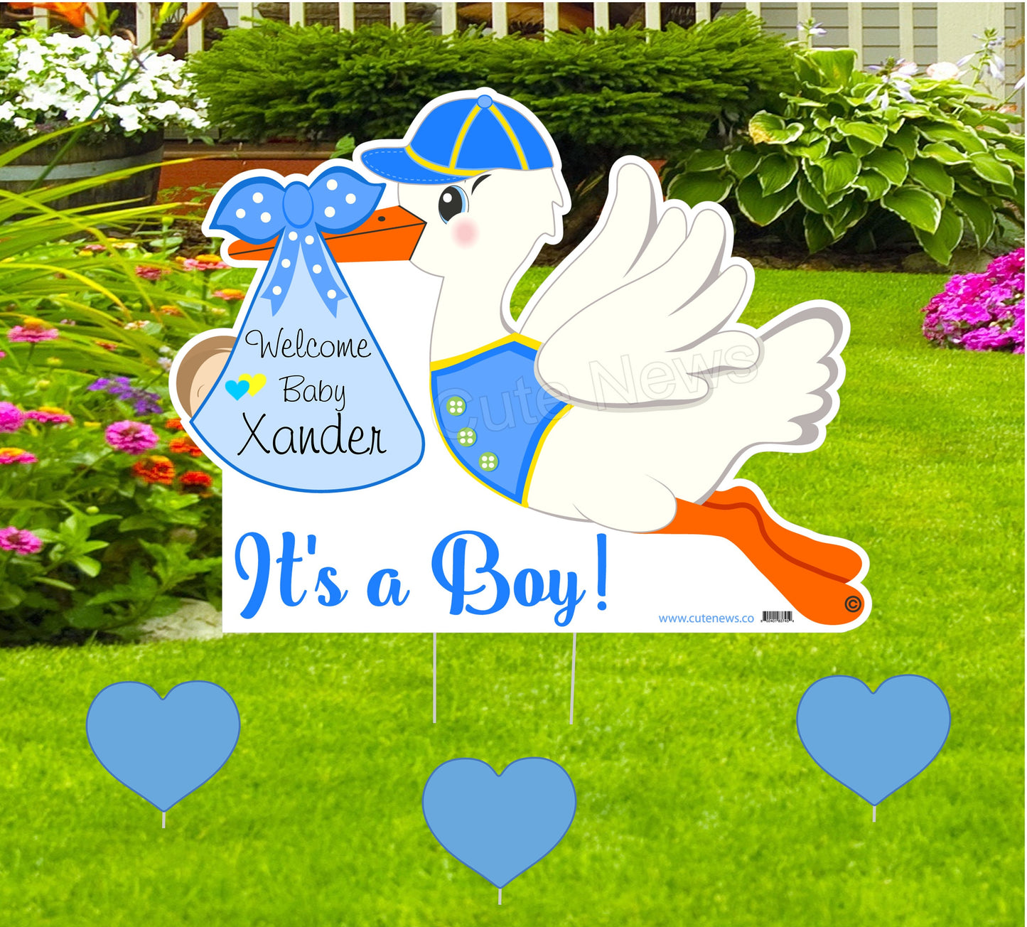 Welcome Home Baby Stork Yard Sign: New Arrival Announcement - Outdoor Lawn Decor