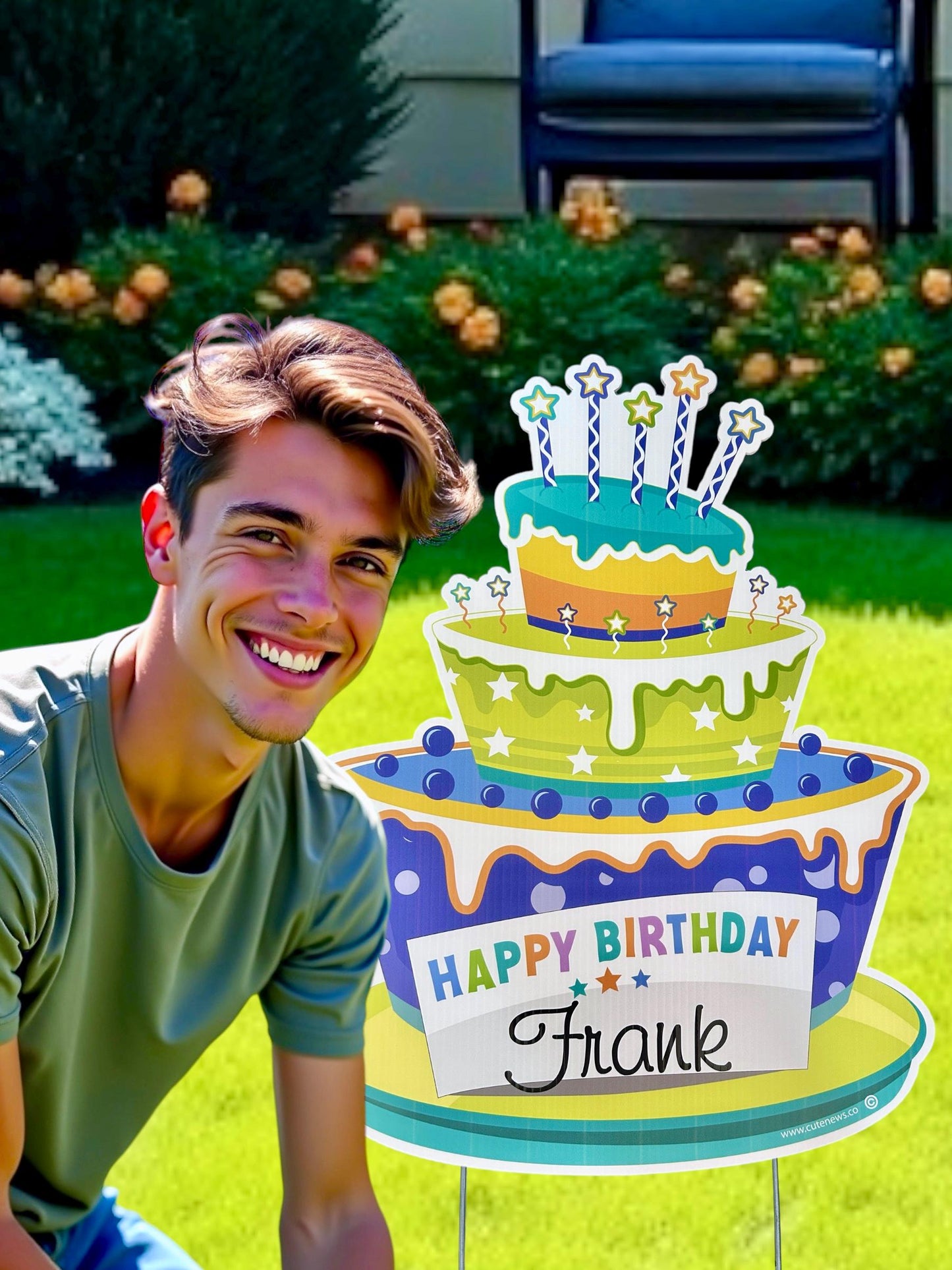 Happy Birthday Cake Yard Signs, Outdoor Custom Birthday Card, Personalized Lawn Decoration, Honk It's My Birthday Celebration Decoration Art