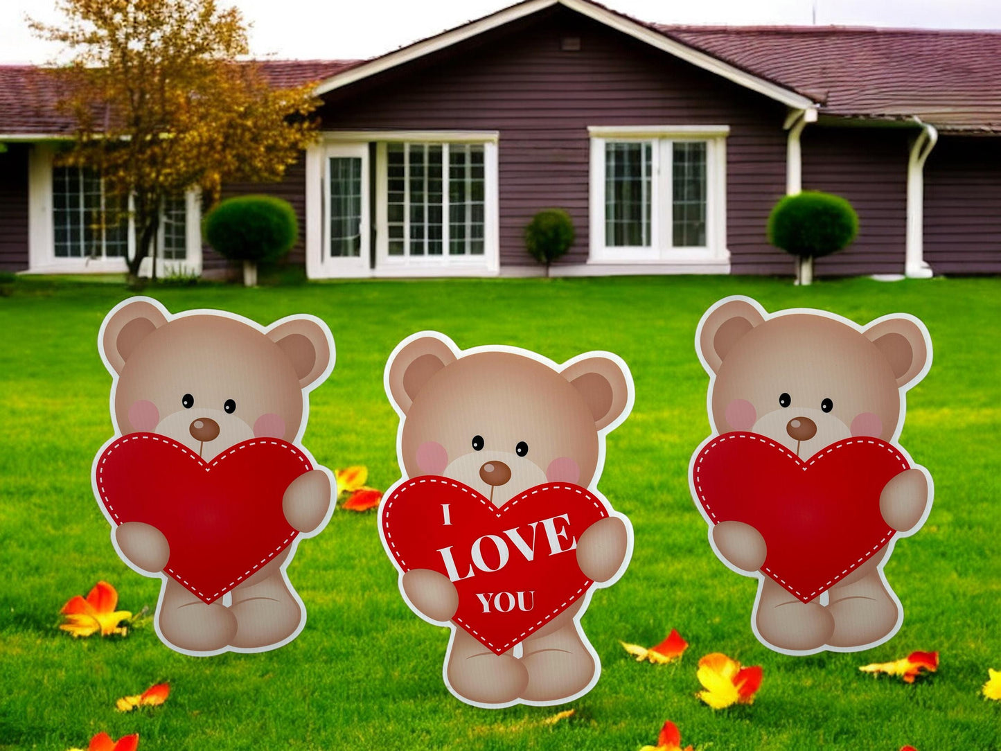 Teddy Bear Valentine's Day Lawn Sign: Outdoor Party Decor