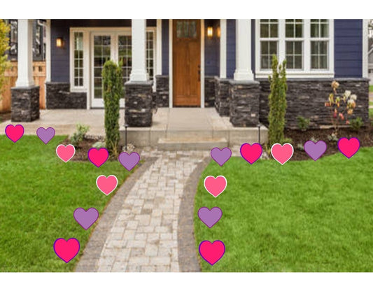 Valentines Day Heart Yard Decorations: Set of 12, Outdoor Decor