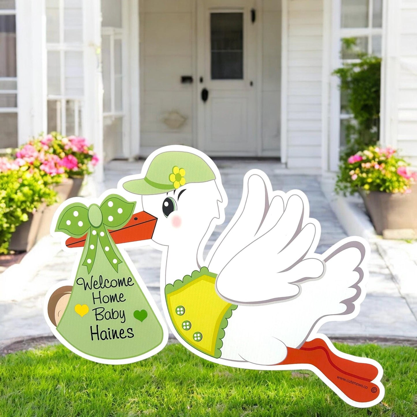 Personalized Stork Yard Sign: Welcome Home Baby Announcement Decor