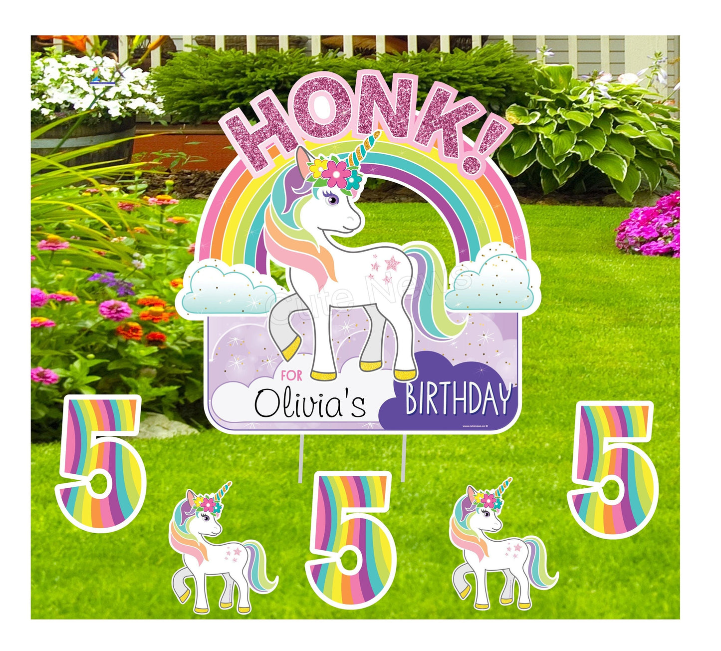Personalized Unicorn Birthday Yard Sign: Magical Outdoor Party Decor