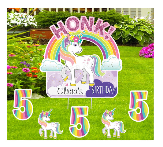 Personalized Unicorn Birthday Yard Sign: Magical Outdoor Party Decor