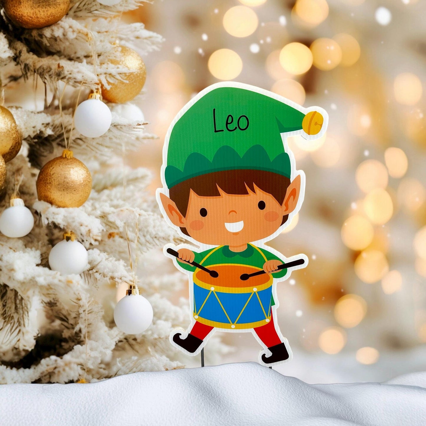 Personalized Christmas Elf Yard Sign: Custom Holiday Outdoor Decor - Christmas Gift