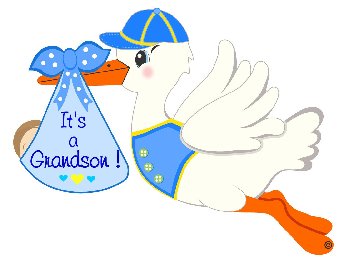 Stork Door Announcement: It's a Granddaughter or Grandson Baby Sign