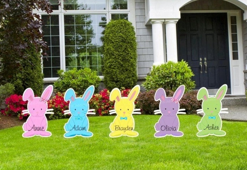 Personalized Easter Bunny Yard Sign: Spring Lawn Decor