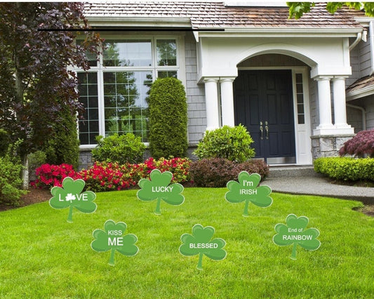 St. Patrick's Day Shamrock Yard Signs: Outdoor Clover Lawn Decor