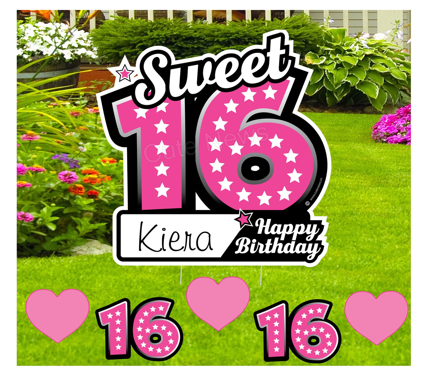 Personalized Sweet 16 Yard Sign: Birthday Lawn Decoration