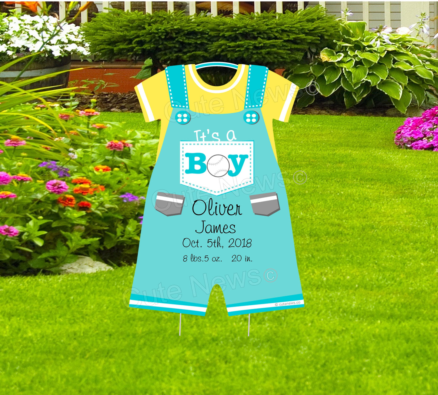 Custom It's a Boy Yard Sign: Newborn Announcement, Baby Shower Decor