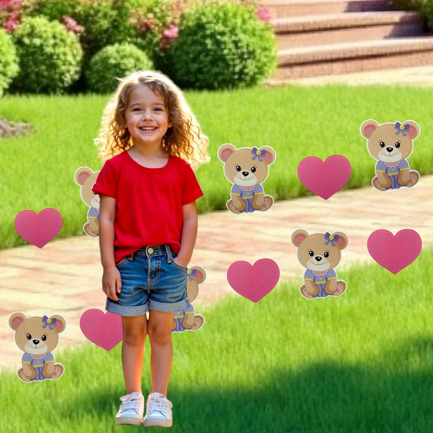 Teddy Bear Yard Sign Banner: Birthday, Baby Shower Decor, Set of 14