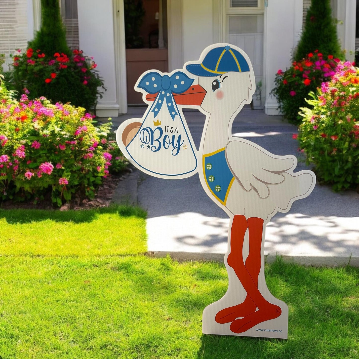 Welcome Home Baby Stork Yard Sign, Its a Boy, Girl Baby Yard Sign, Baby Announcement, Newborn Baby Decor Signs, Pink, Blue, 4 ft tall