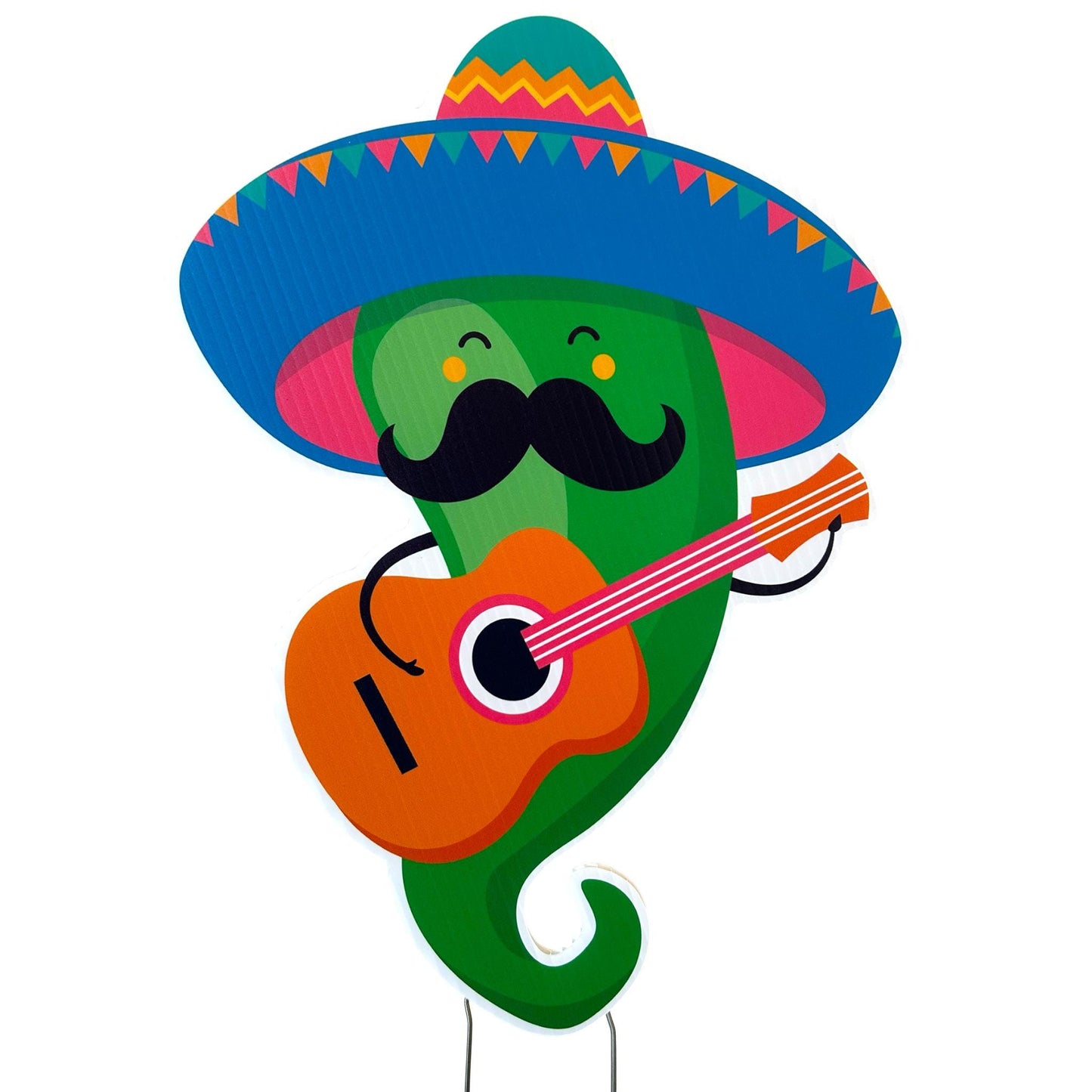 Mexican Fiesta Yard Signs: Mariachi Jalapeño Outdoor Party Decor