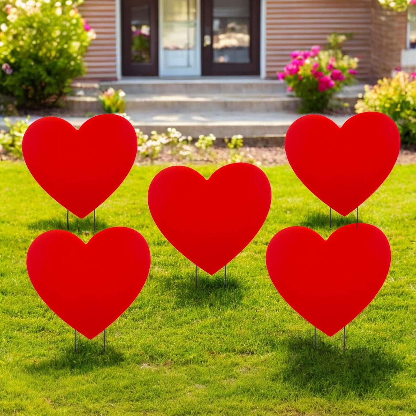 Valentine's Day Heart Yard Art Signs: Outdoor Lawn Decorations