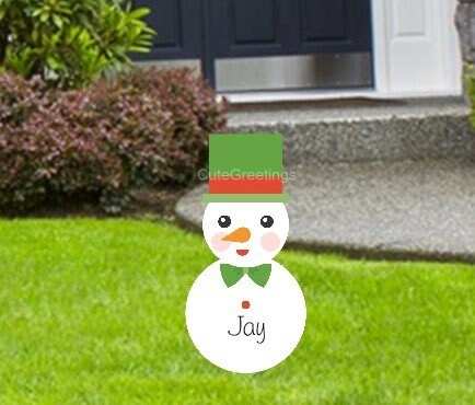 Personalized Snowman Christmas Yard Sign: Holiday Decor with Stakes