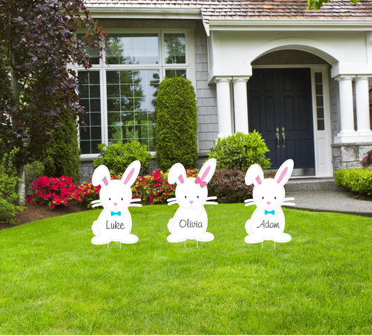 Happy Easter Bunny, Chick Yard Signs, Indoor, Outdoor Personalized Easter Lawn Decor Signs, Happy Spring Art, Easter Garden Decoration, Gift