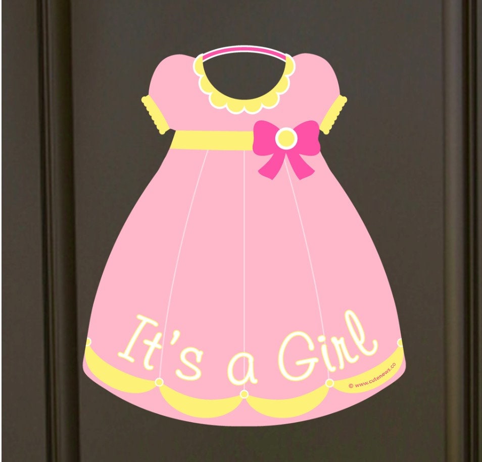 Welcome Home Baby Announcement Sign:  It's a Girl Door Hanger, Outdoor Decor