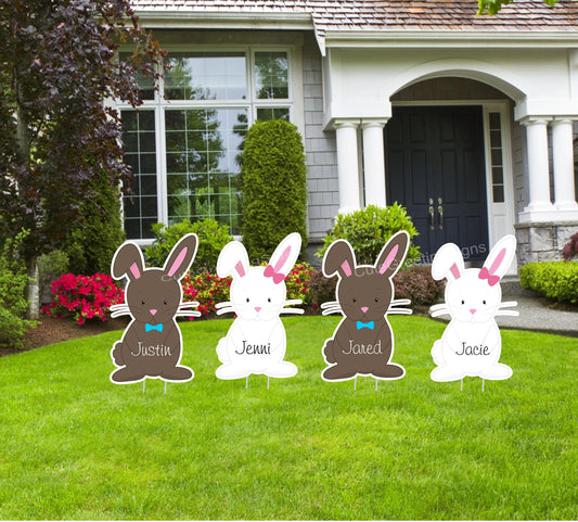 Personalized Easter Bunny Yard Sign: Spring Garden Outdoor Decor