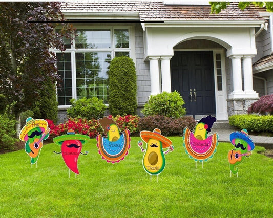 Personalized Cinco de Mayo Yard Signs: Mexican Fiesta Mariachi Lawn Decor