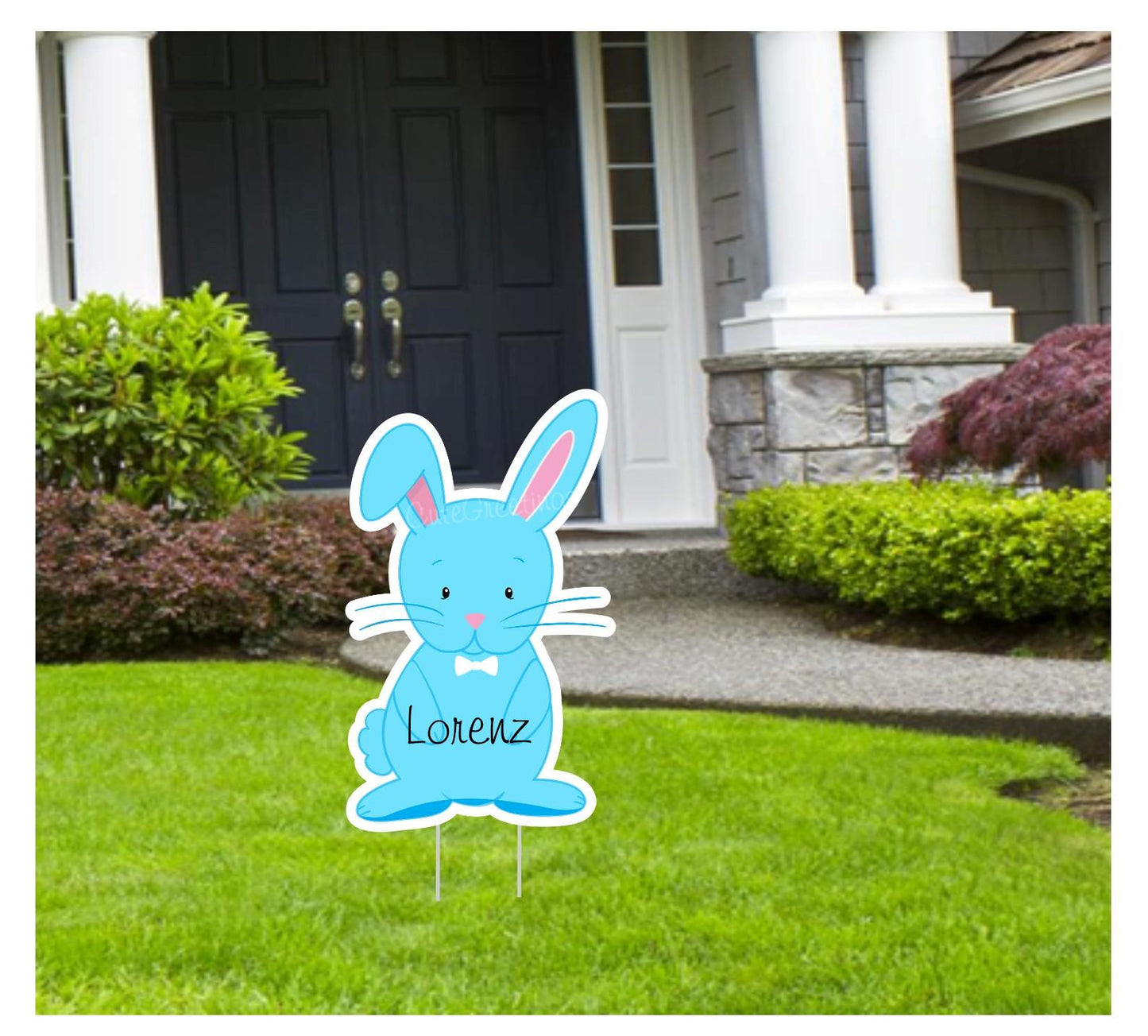 Personalized Easter Bunny Yard Sign: Outdoor Holiday Lawn Decor
