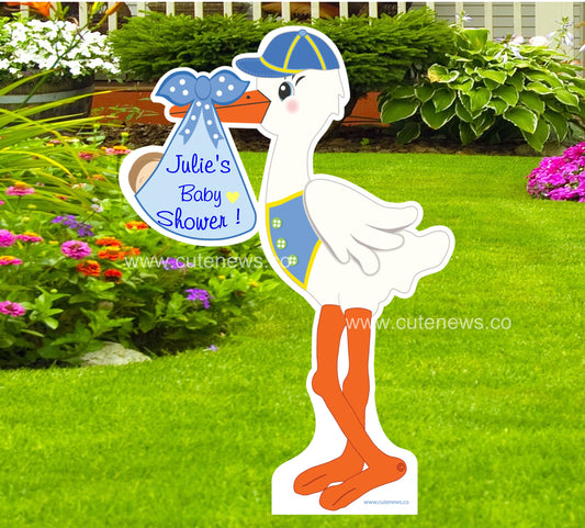 Stork Baby Shower Yard Sign: 4-Foot Special Delivery Decoration